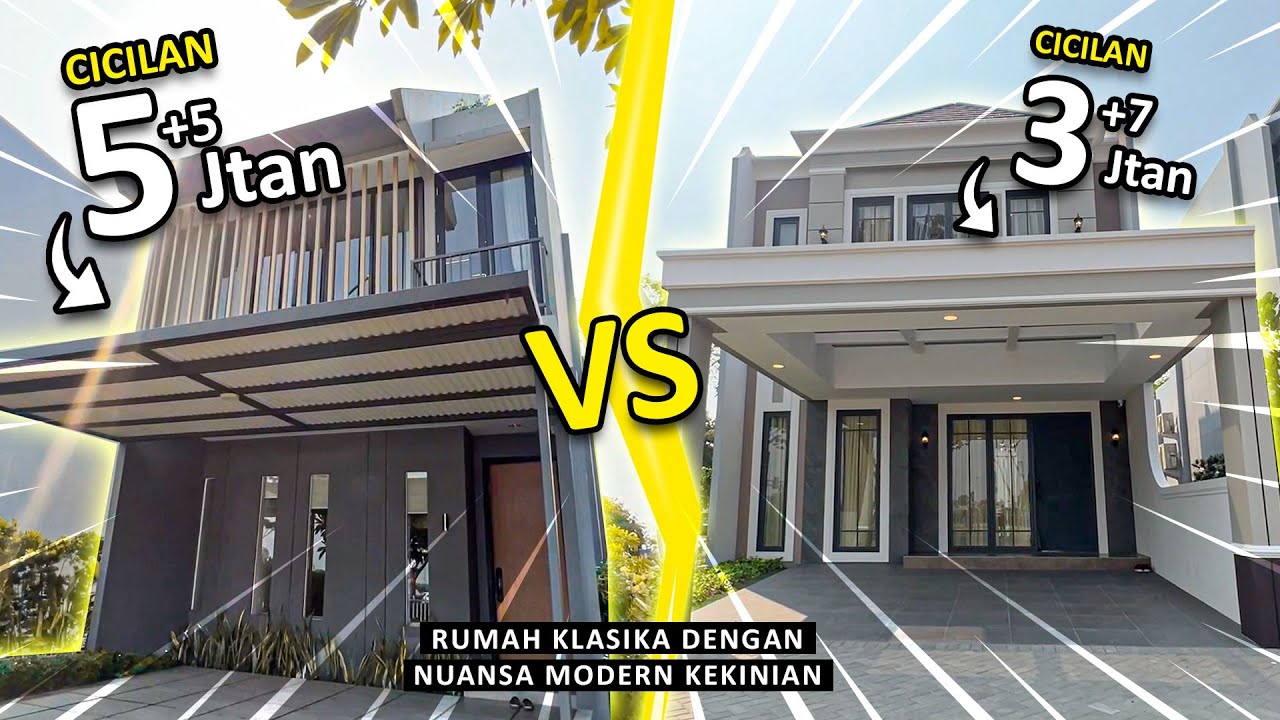 Rumah Tropis Modern Minimalis VS Rumah Klasik Grand Wisata Bekasi #grandwisatabekasi