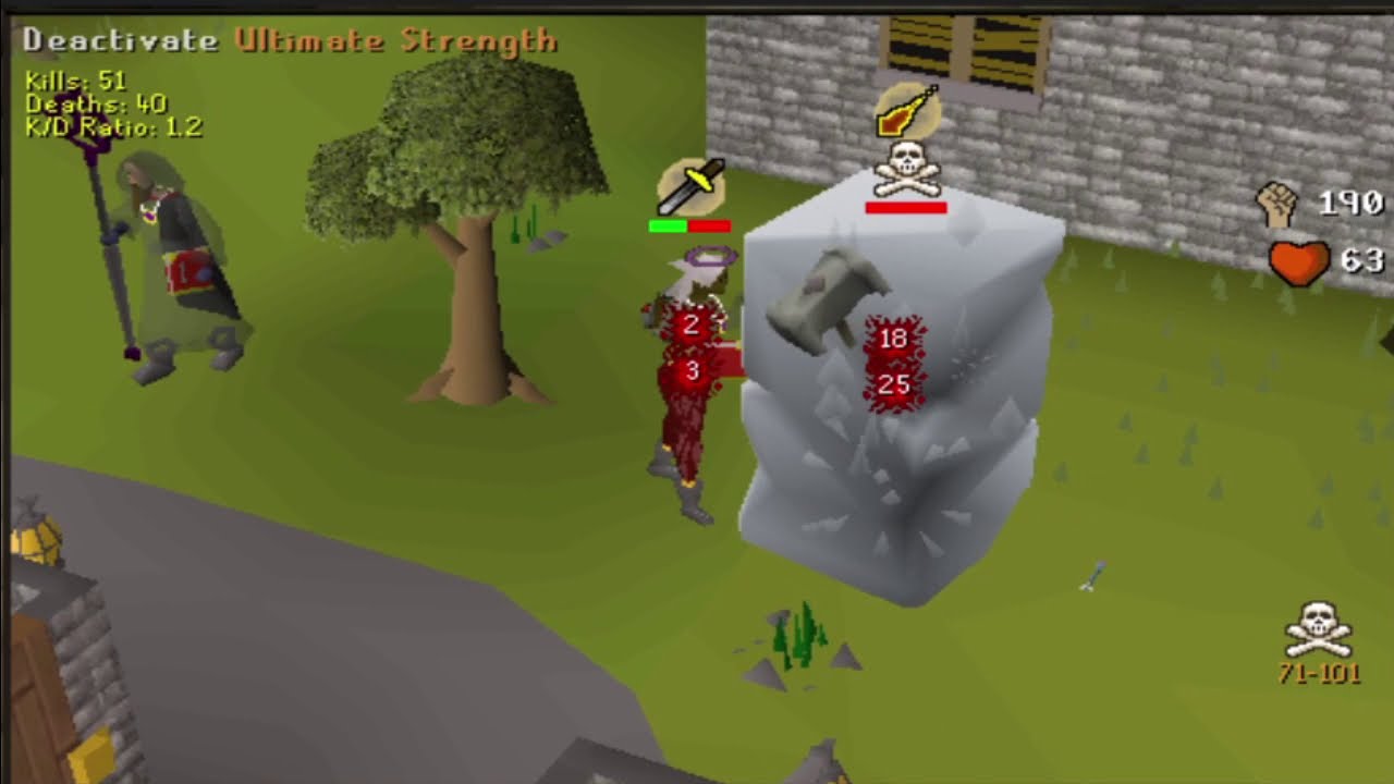 Oldschool Runescape Pking | 1 Def | Zerk | Main | 60 Attack Med