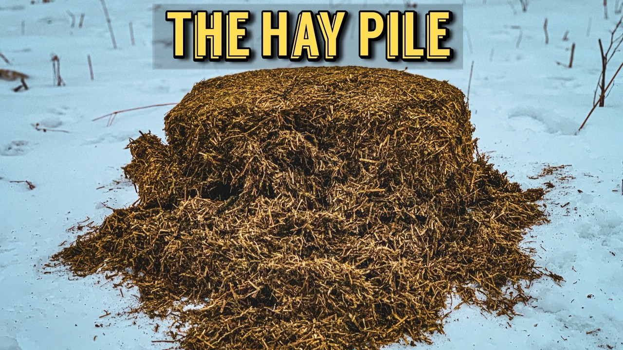 We Left a PILE OF HAY in the Woods. Here's what happened! Trail Camera: The Hay Pile