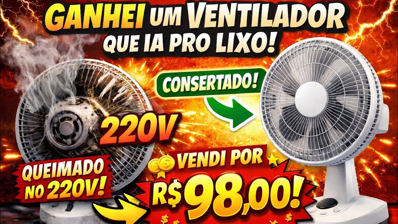 Esse ventilador ia pro lixo mais virou dinheiro 