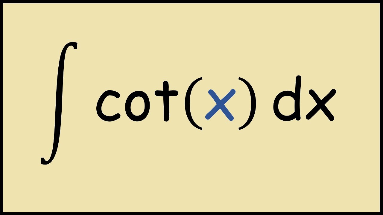 How to integrate cot(x) dx