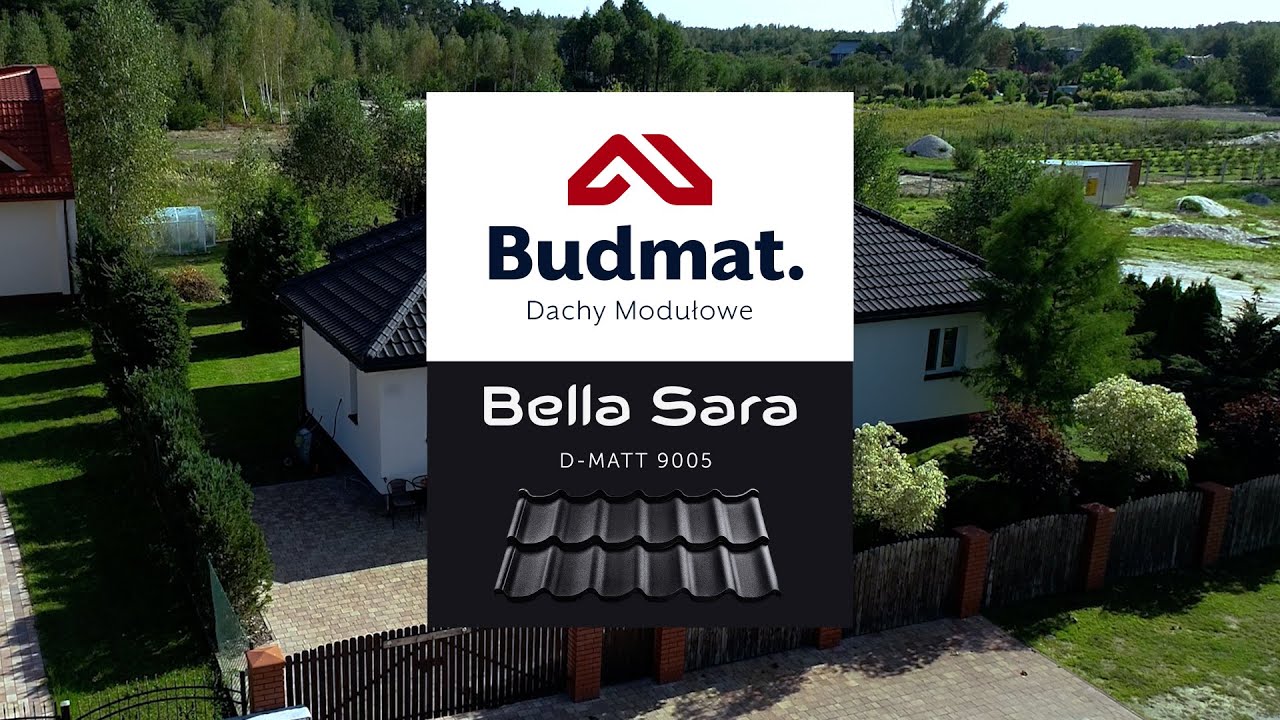 Blachodachówka Modułowa Bella Sara D-Matt 9005 czarna + Gąsior GS-LUX + Zakończenie Skośne ZS-LUX