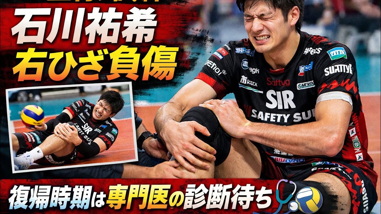 🚨🇯🇵【主将に試練】石川祐希、右ひざ負傷欧州王者ペルージャに激震…復帰時期は専門医の診断待ち🩺🏐