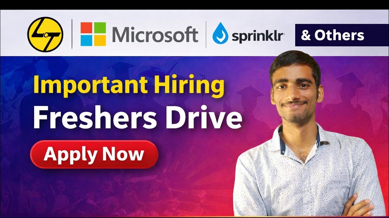 L&T | Microsoft | Sprinklr & Others Hiring 🔥 Freshers Drive | Apply Now