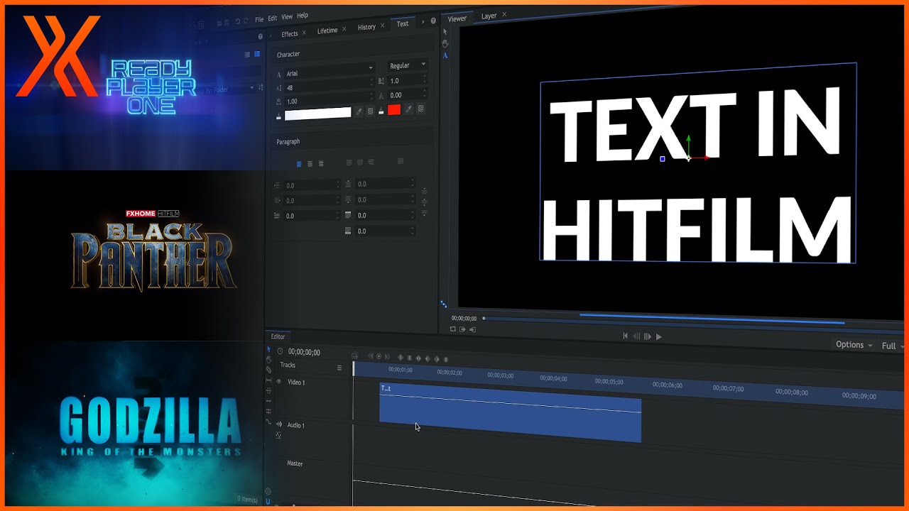 How to use TEXT in HitFilm