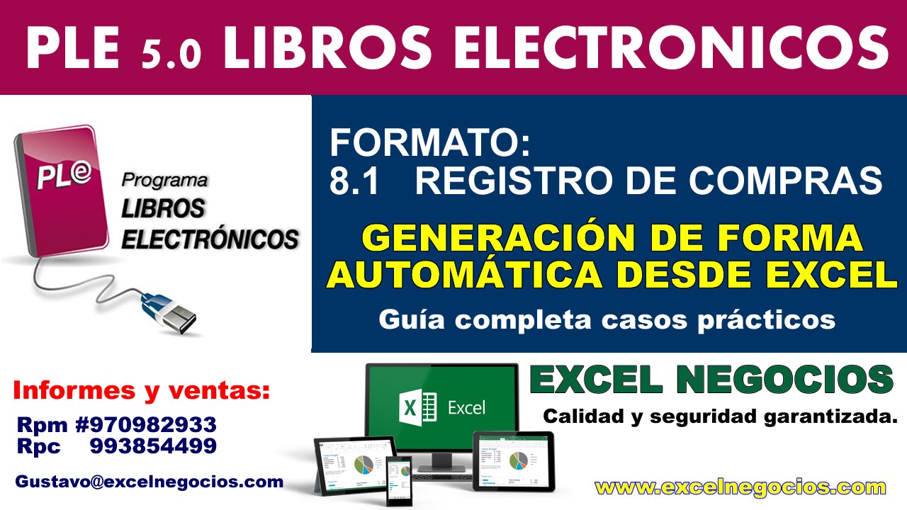 PLE 5.0.0.5 FORMATO 8.1 REGISTRO DE COMPRAS (Macros en Excel)