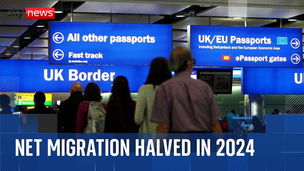 Biggest one-year drop in net migration to the UK
