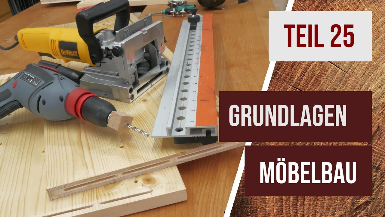 Grundlagen Möbelbau - Teil 25 - Hängeschrank bauen, Flachdübel, Lochreihen, Oberfläche mit Schellack