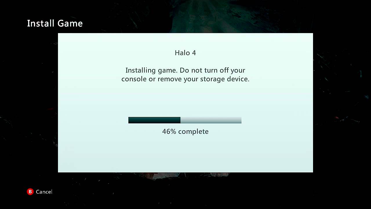 Xbox 360 system update and halo 4 install