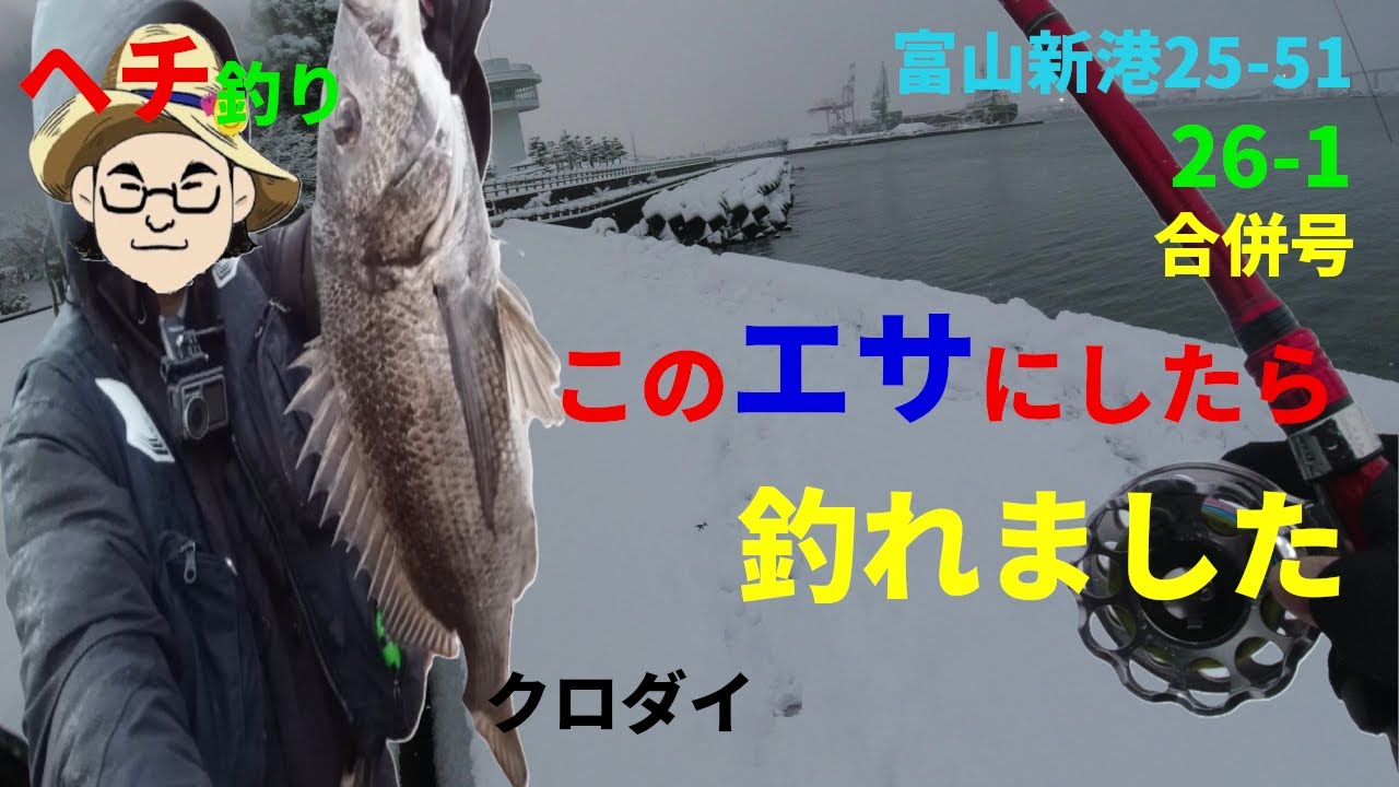 カニは食わん！エサをこれに替えたら釣れました。ゆく年くる年　ヘチ釣り富山26-1