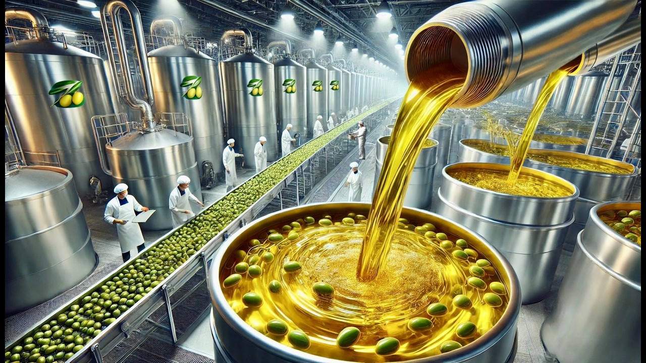How OLIVE OIL is Made 🌿 | FACTORY Process 🏭