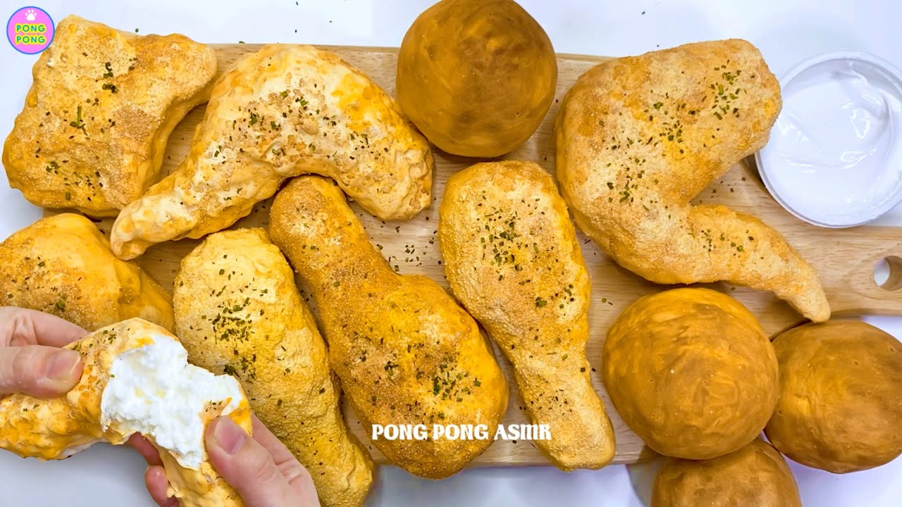 FRIED CHICKEN ASMR🍗Plaster Clay Cracking! 치킨 석고 점토 부수기 フライドチキン 石膏クレイクラッキング