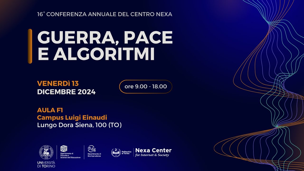 16&deg; Conferenza Annuale del Centro Nexa su Internet & Societ&agrave;: 