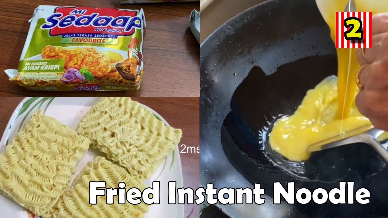 Mee Goreng Mi Sedaap With Egg How to Fried Cook And Eating Fried Instant Noodle Sound ASMR