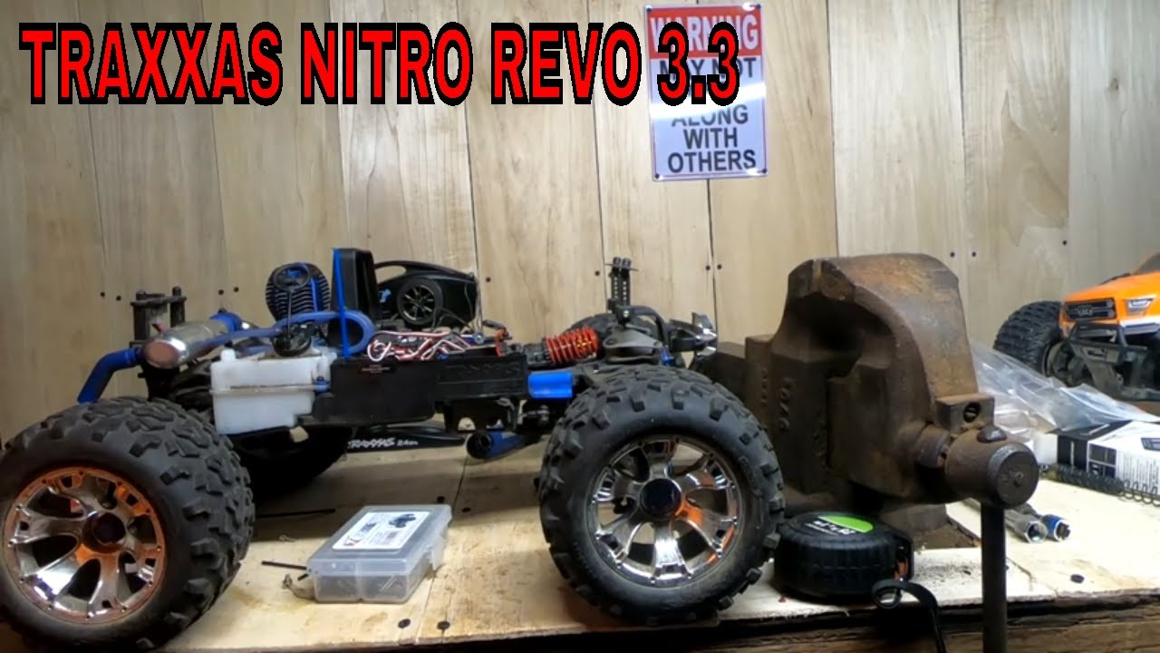 Traxxas revo trx 3.3 installing the engine with the new block