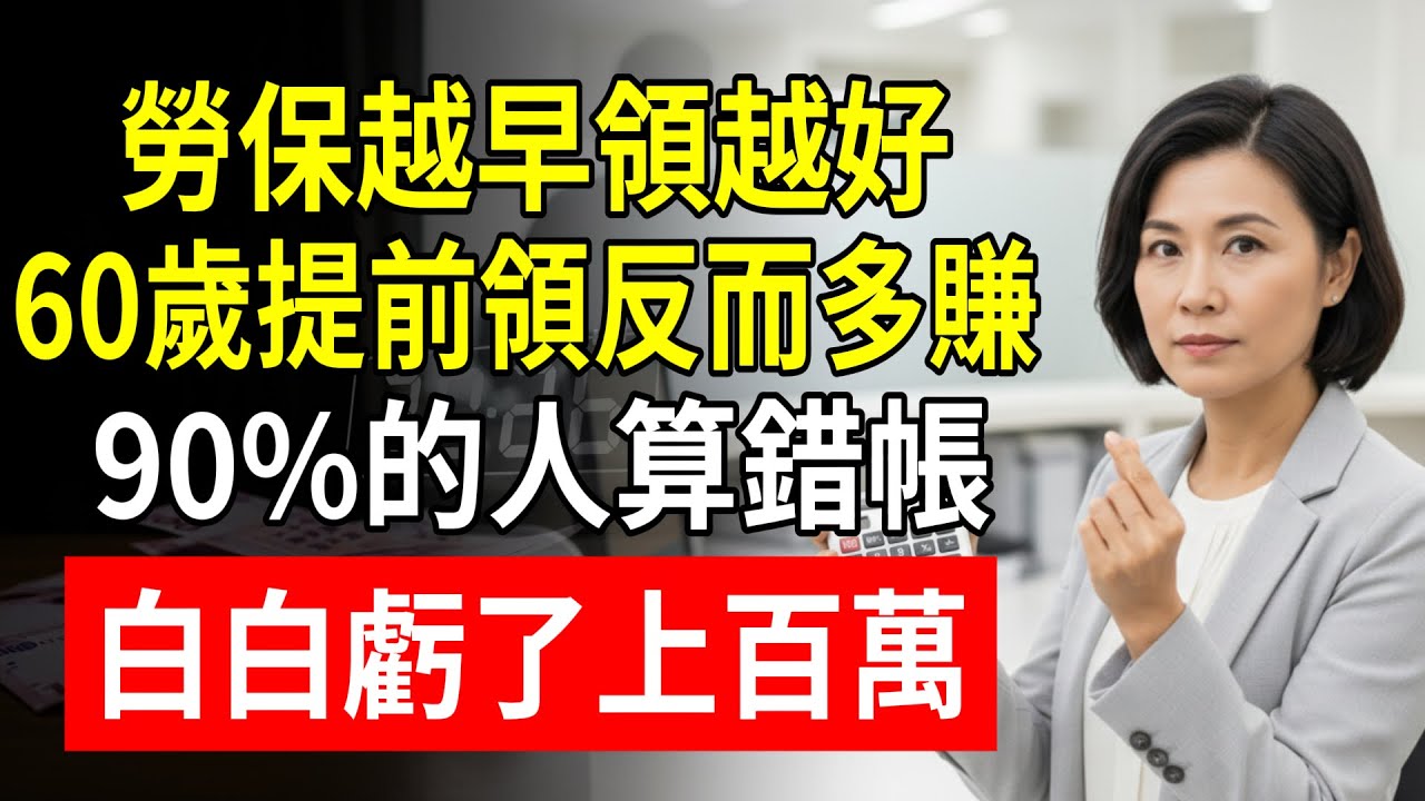勞保越早領越好！60歲提前領反而多賺！90%的人算錯帳，白白虧了上百萬！