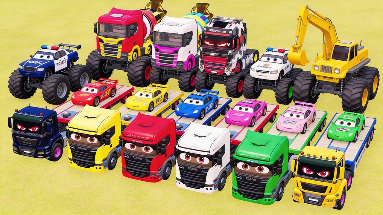 Colorful Garage FS22 - Mixer Truck With Flatbed Trailer, Tank Truck, Man, Mercedes Bnez, Tow Truck