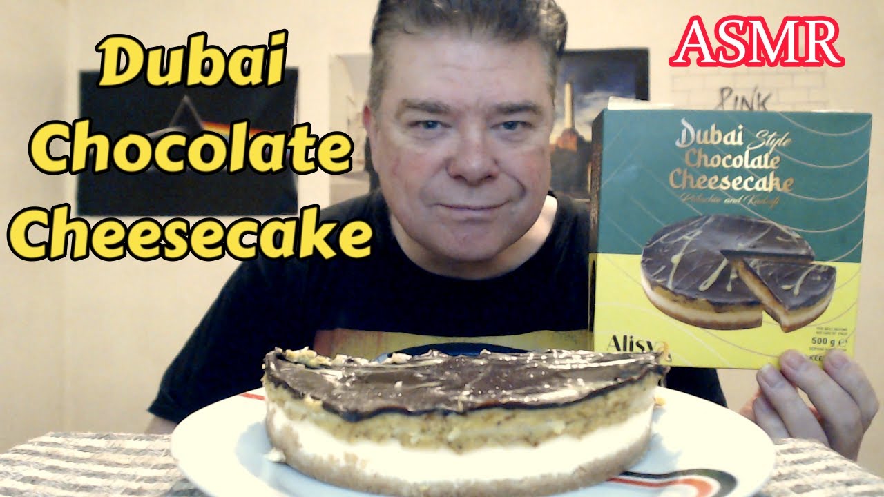 ASMR — Поедание дубайского шоколадного чизкейка