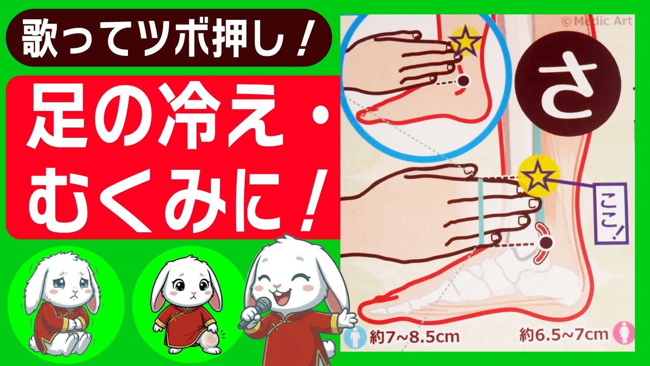 歌ってツボ押し！足の冷え・むくみに「さんいんこう（三陰交）」20秒ケア【女性にやさしい健康習慣】介護レク対応