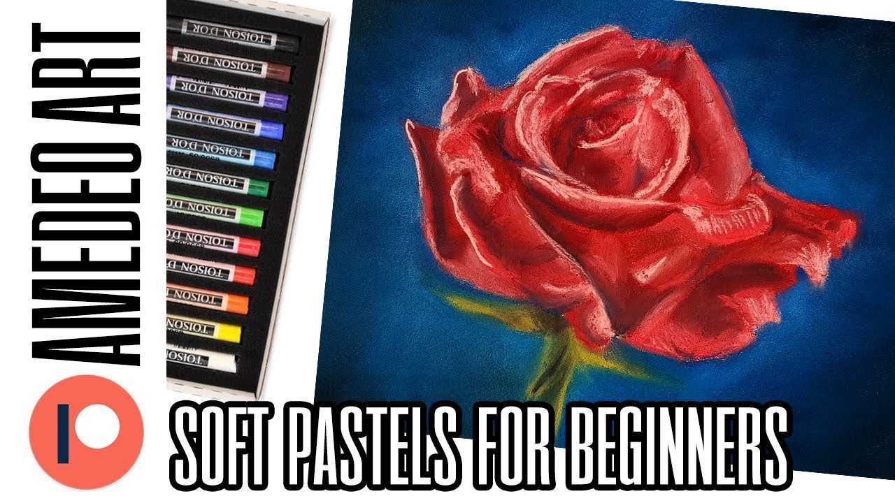 How to draw a rose in soft pastels easy tutorial for beginners | Kate Amedeo