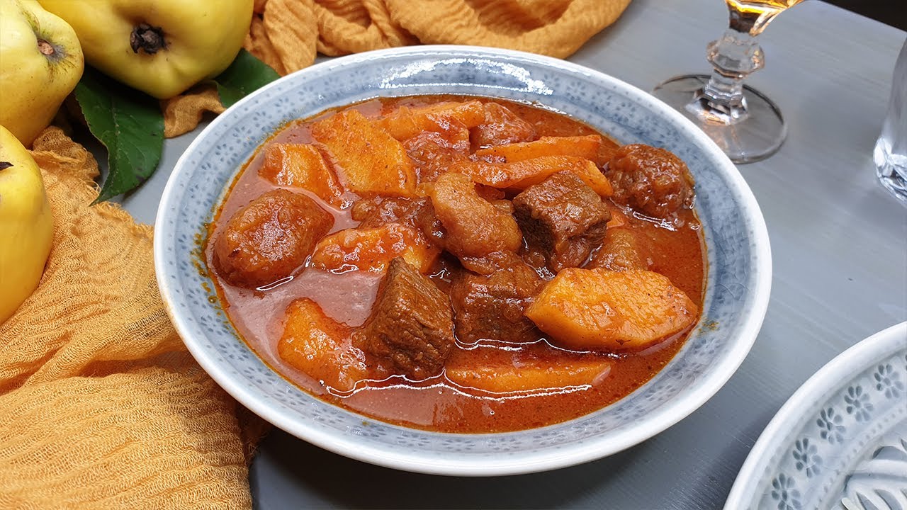 Quitten-Schmortopf mit getrockneten Pflaumen  | Khoreshte Beh Alu | خورشتِ بِه آلو