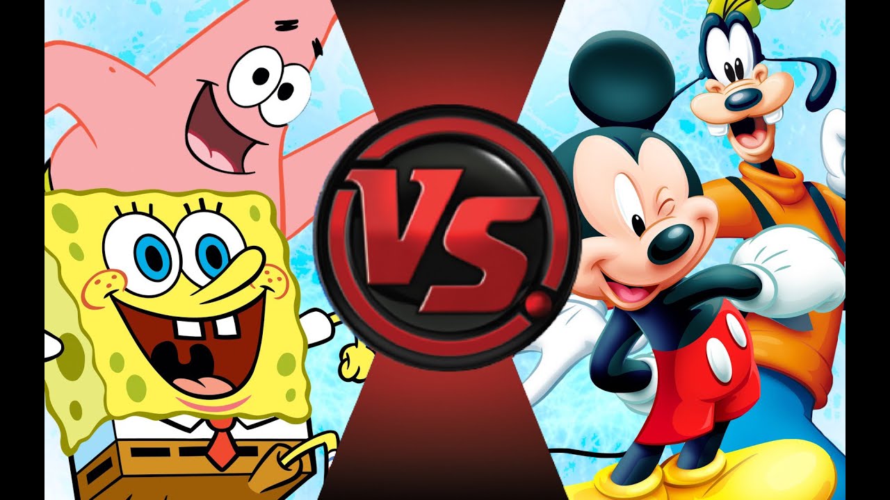 SPONGEBOB and PATRICK vs MICKEY MOUSE and GOOFY! Cartoon Fight Club Episode 82