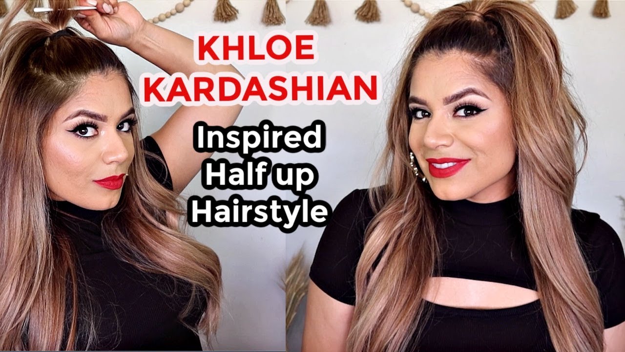 KHLOE KARDASHIAN HALF UP HAIRSTYLE | #Khloekardashianhairstyle #halfuphairstyle #bellamiextenstions