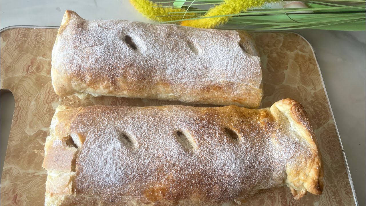 Очень простой и вкусный  яблочный штрудель (Apple strudel)#штрудель #яблочныйштрудель