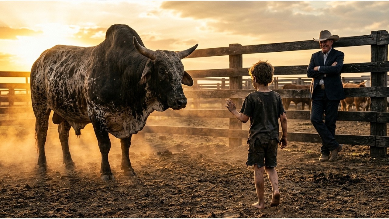 Smiling , “Touch This Bull and I’ll Give You My Farm,” Mocked the Millionaire—Until the Poor Boy...