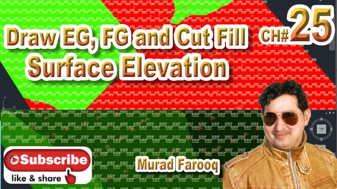 How to Draw Existing Ground, Finish Ground and Cut Fill Surface Elevation In AutoCAD Civil 3D CH# 25