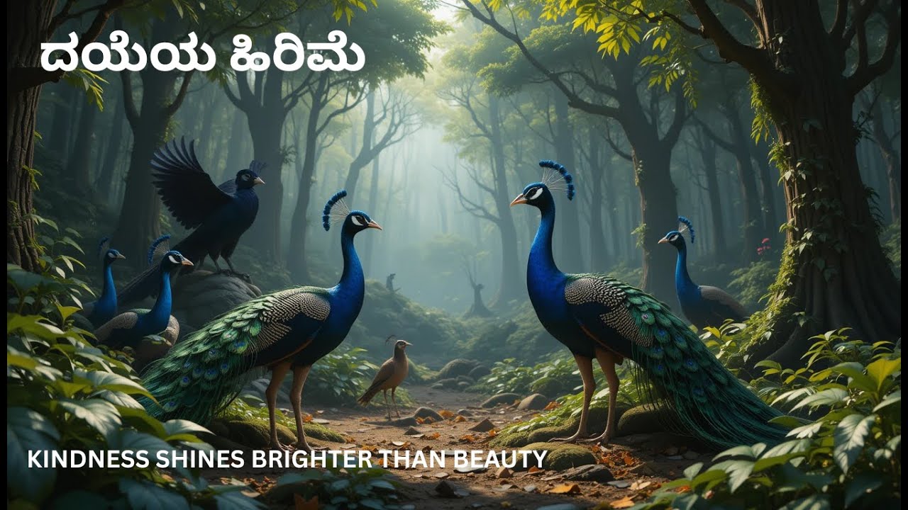 ದಯೆಯ ಹಿರಿಮೆ- Story of Peacocks #birds #cartoon #animation #movie #animals#peacock