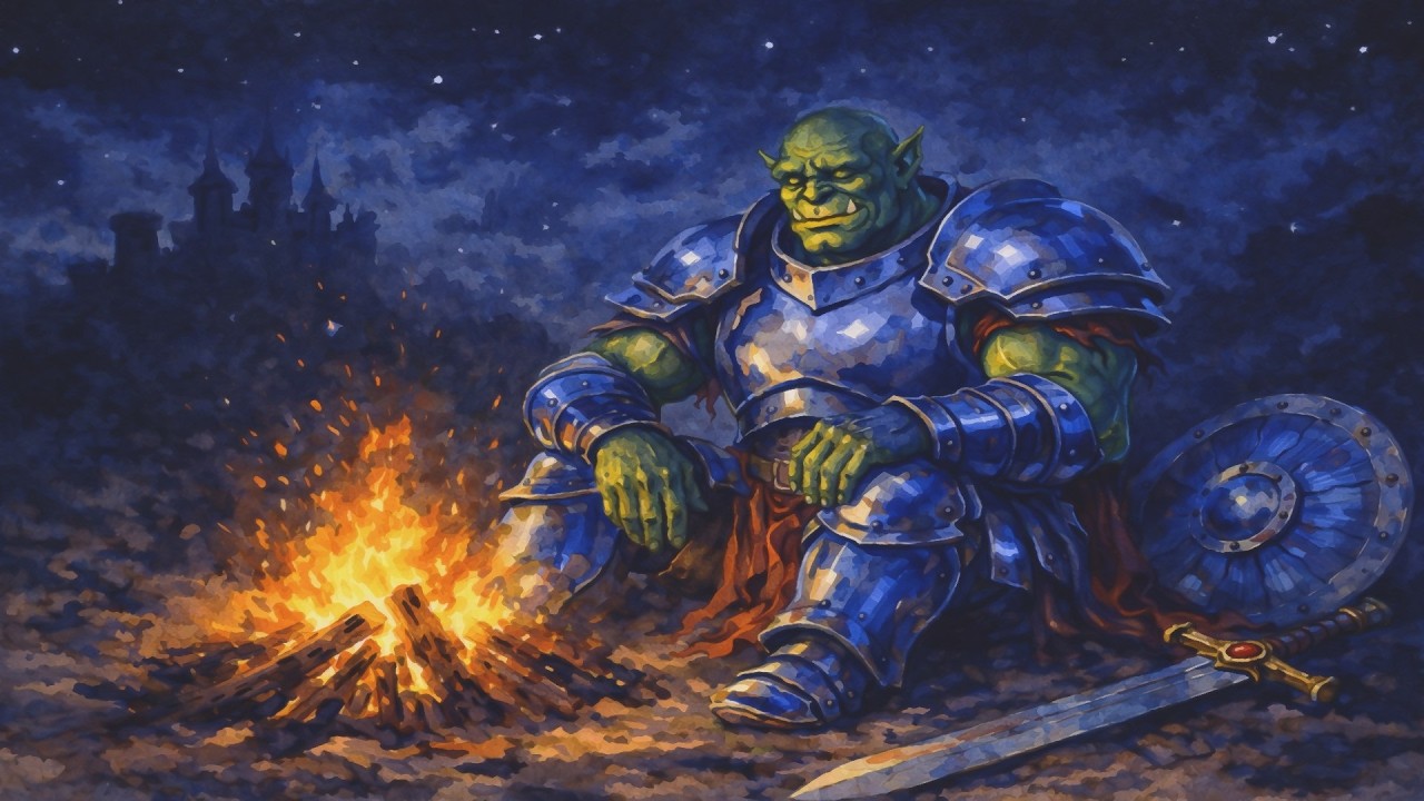 Warrior by the Fire – Relaxing Fantasy Ambience & Crackling Campfire Sounds