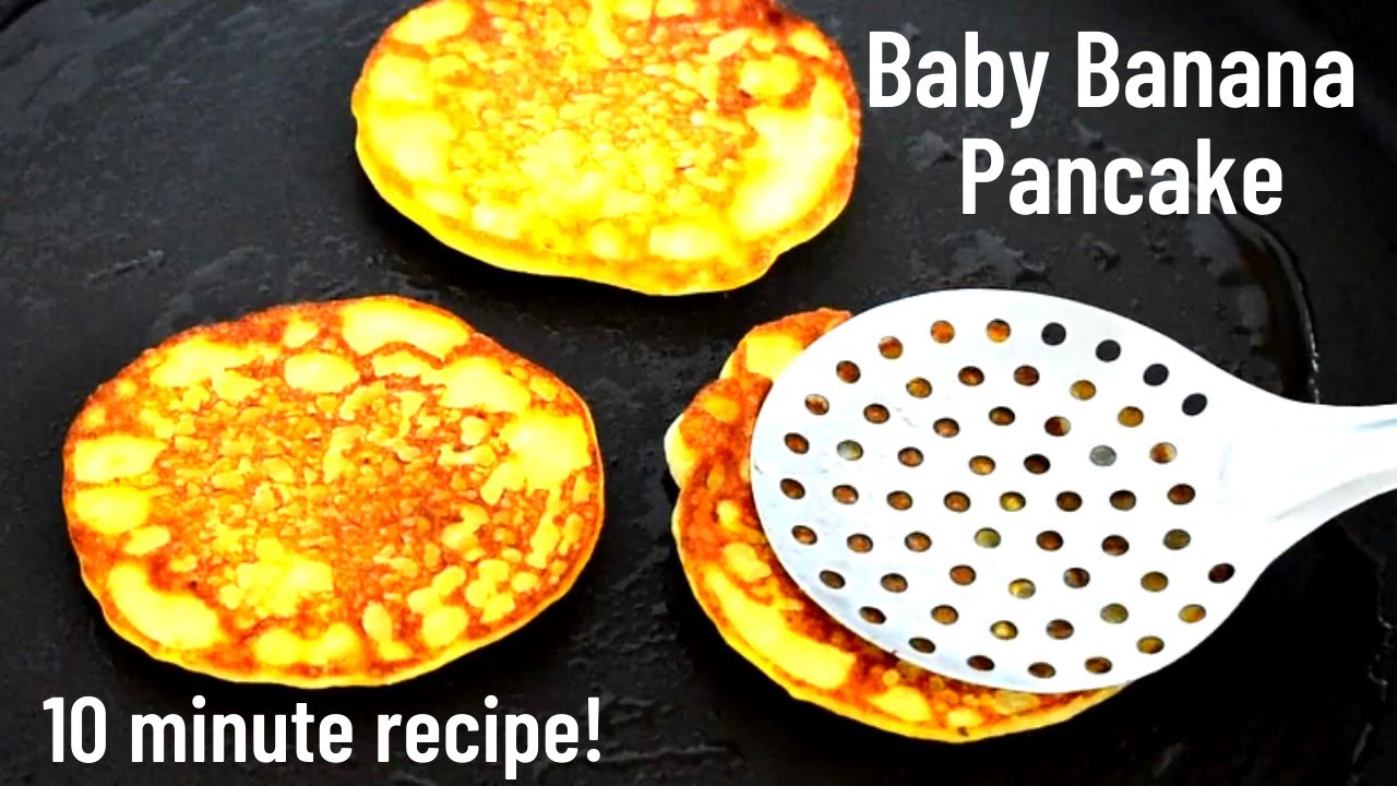 Quick eggless baby banana pancake | No Maida, No Baking Soda | 1+ year Baby Food Recipe