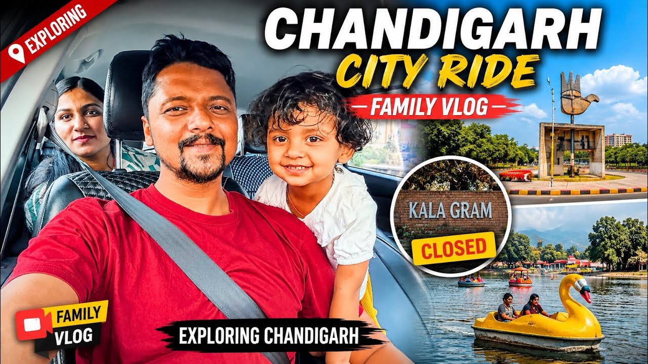 Chandigarh City Ride | Kala Gram Closed | Family Vlog | Exploring Chandigarh