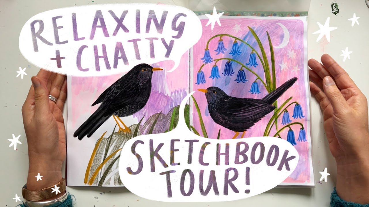 Artist Sketchbook Tour - Relaxing and Chatty - Technique Talk and my Abstract Art Aesthetic Journey