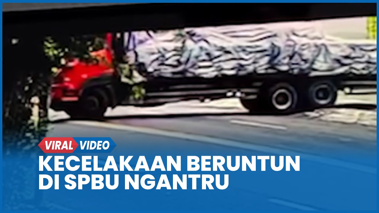 Detik-detik Kecelakaan Beruntun Truk Tonton, Pemotor dan Mobil Boks di Tulungagung