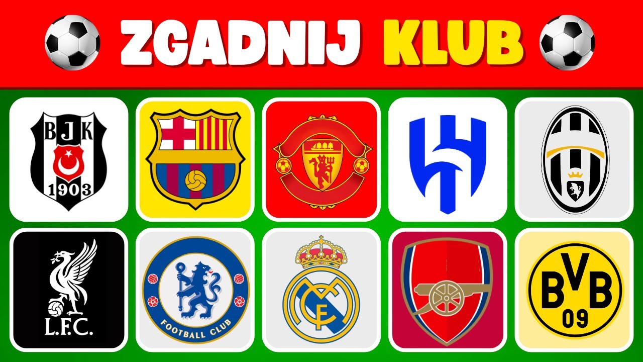 Zgadnij klub po logo ⚽ | Piłkarski Quiz dla Fan&oacute;w: 40 Klub&oacute;w, 4 Poziomy Trudności!
