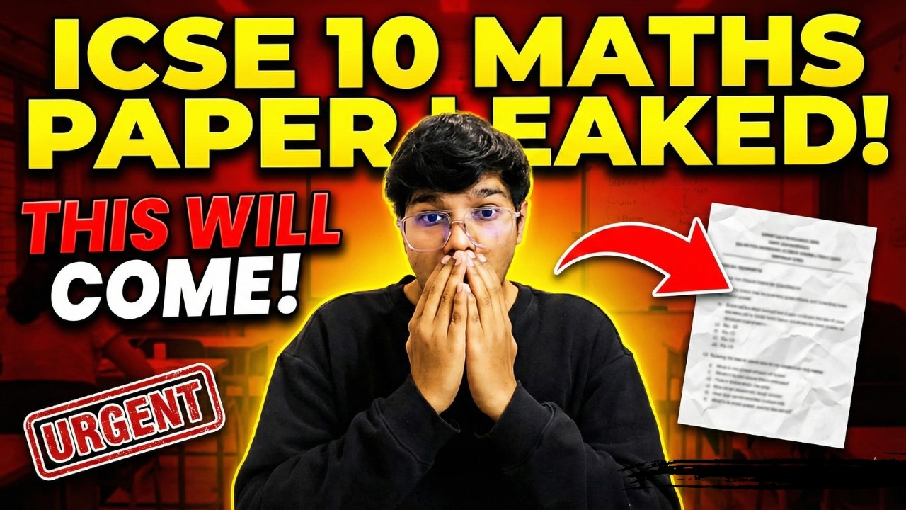 ICSE 10 MATHS PAPER LEAKED! (2026 ) Watch Before It's Gone! ⚠️