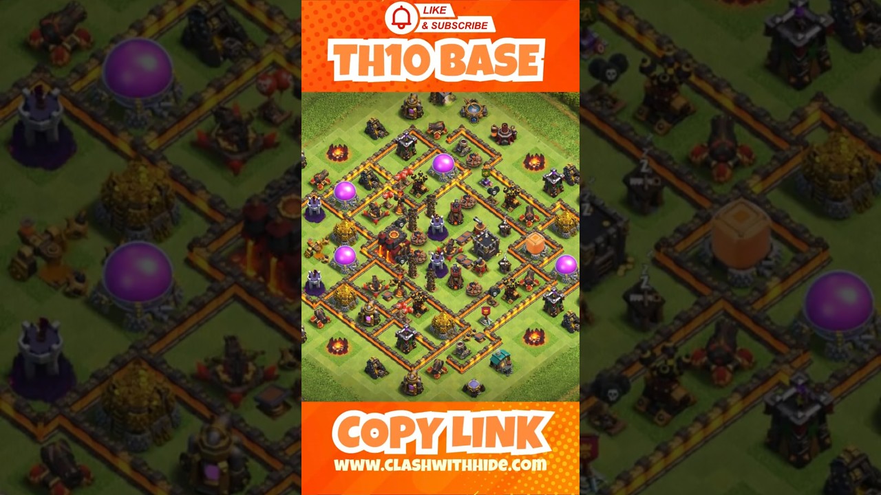 TOP TH10 Base Design 2025 🔥 Anti 3 Star | War, Trophy & CWL | Best Town Hall 10 Base + Copy Links