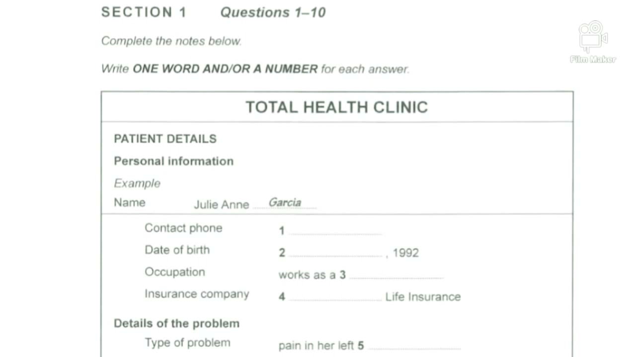 Total health clinic listening test#ielts listening practice test/new format/ must try/Target 30+