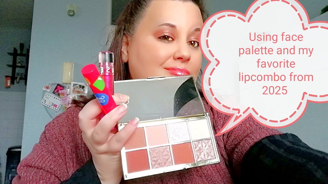 Doing my make-up with this face palette and my favorite lipcombo from 2025 