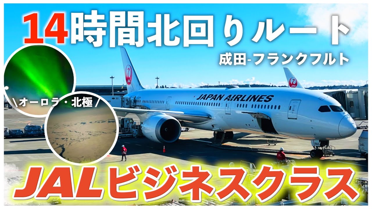 【ヨーロッパ旅行】14時間の長時間飛行！オーロラ・北極が見れるJALビジネスクラスに乗ってみた！【JAL BUSSINES CLASS】