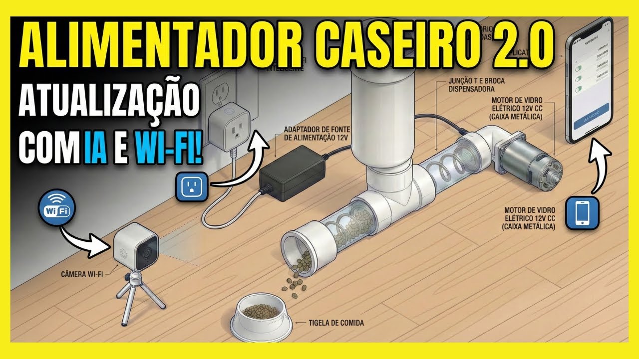 Refiz meu Alimentador Caseiro usando IA: Ficou Incr&iacute;vel e Barato!