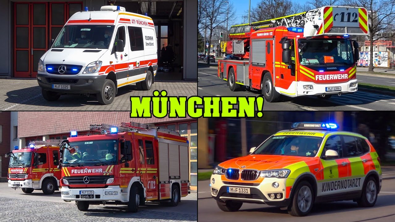 [ELW ATF, LÖSCHZÜGE & mehr] - Feuerwehr MÜNCHEN | Einsatzfahrten der Feuerwachen 1-6!