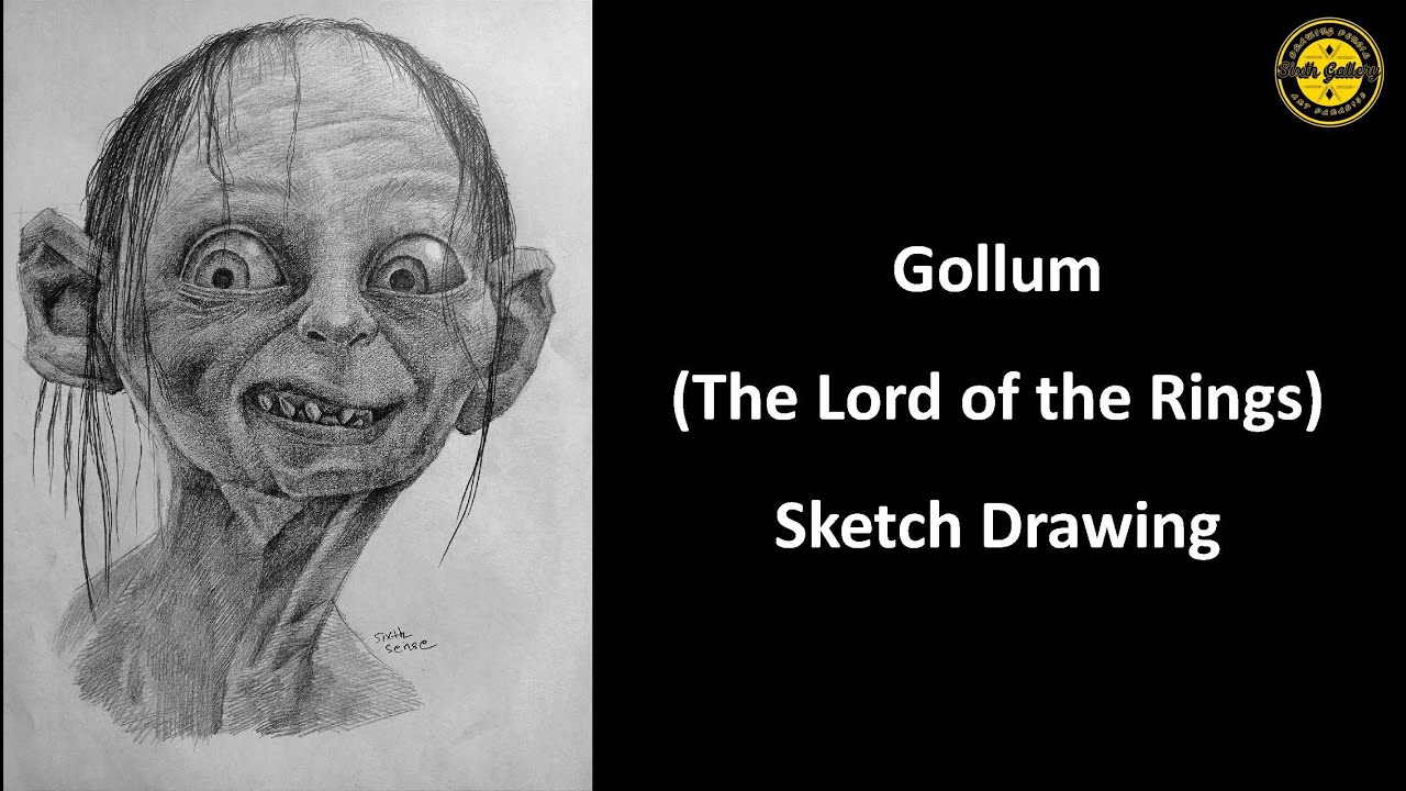 Gollum(The Lord of the Rings) Sketch Drawing Timelapse