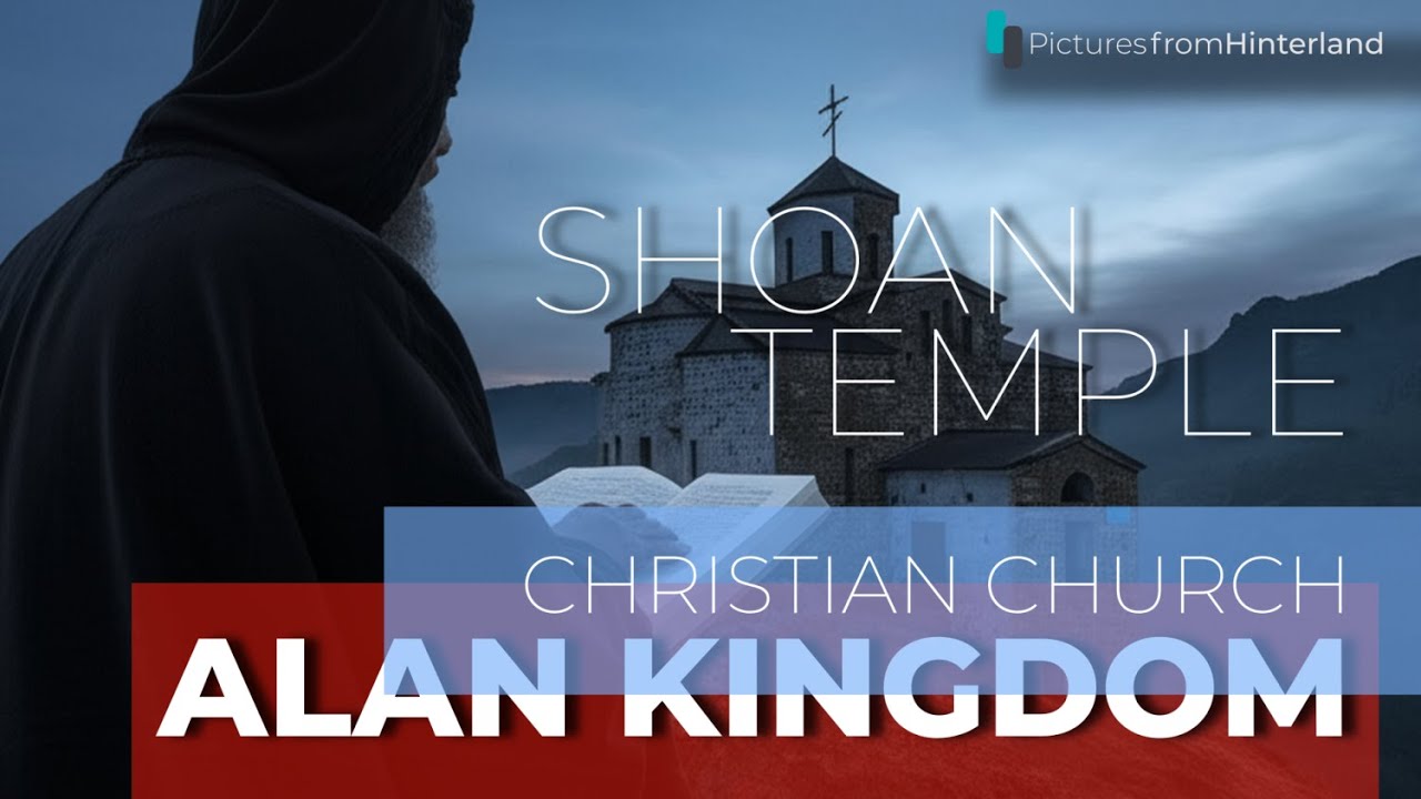 Shoan Temple. Alan Shoan Christian Orthodox Church. The road to Dombay. Karachay-Cherkessia. 4K