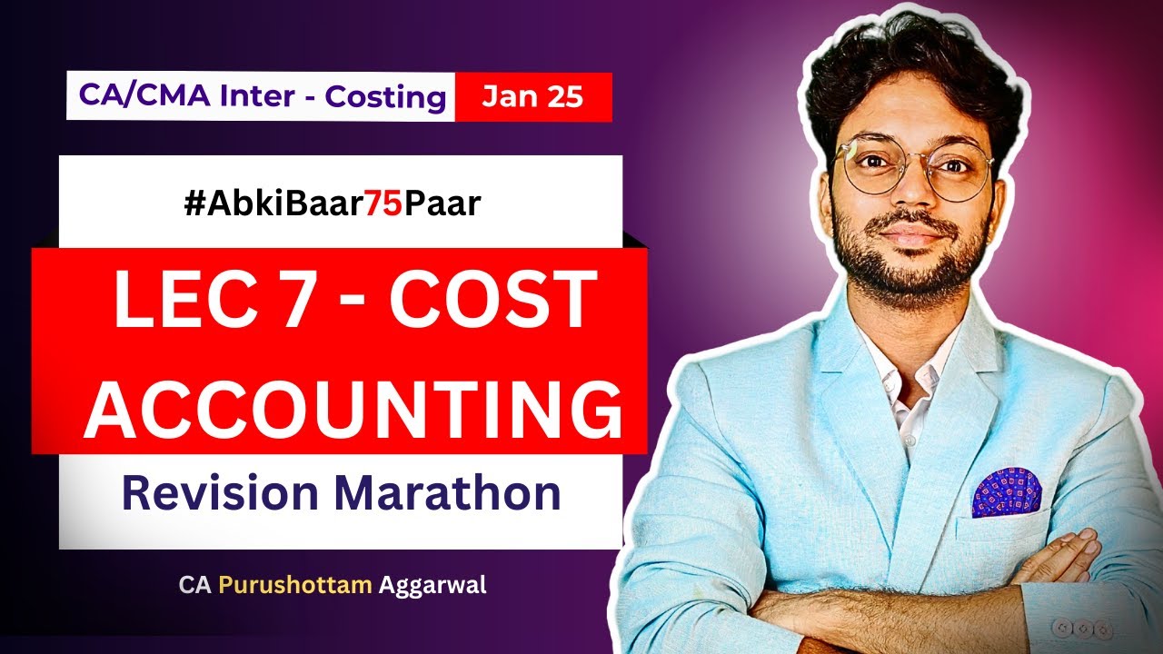 CA Inter Costing fastrack Revision Marathon Sep24/Jan25 | Cost Accounting | CA Purushottam Agarwal