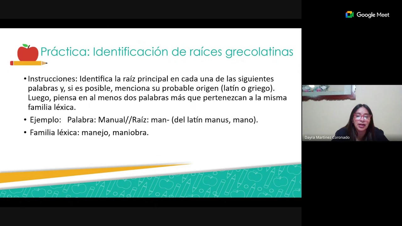 DOCENCIA DEL ESPAÑOL B25 (ETIMOLOGÍAS GRECOLATINAS DEL ESPAÑOL - DAYRA MARTÍNEZ) RECURRENTE