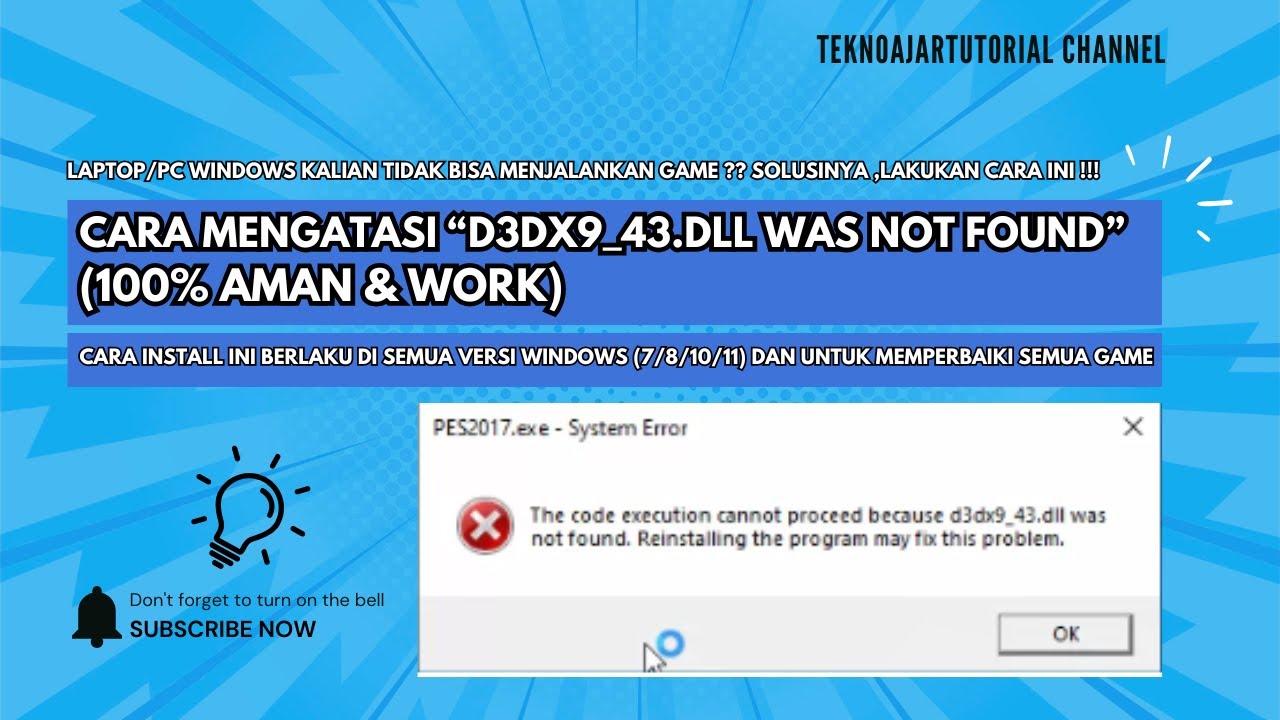 Cara Mengatasi “d3dx9_43.dll was not found” (100% Aman & Work) | Ini Cara Fix-nya Tanpa Ribet!