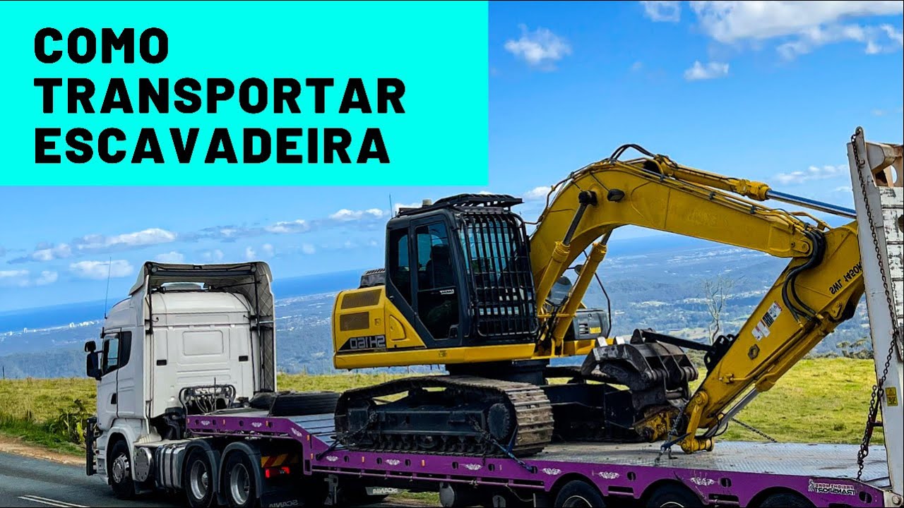 Como transportar e amarrar escavadeira com seguranca - passo a passo